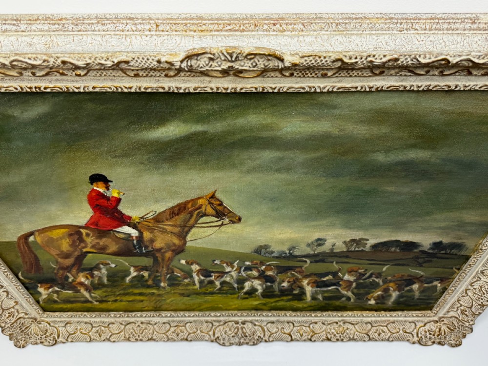 Oil Painting Red Coat Hounds Fernie Hunt By John Theodore Kenney View VII