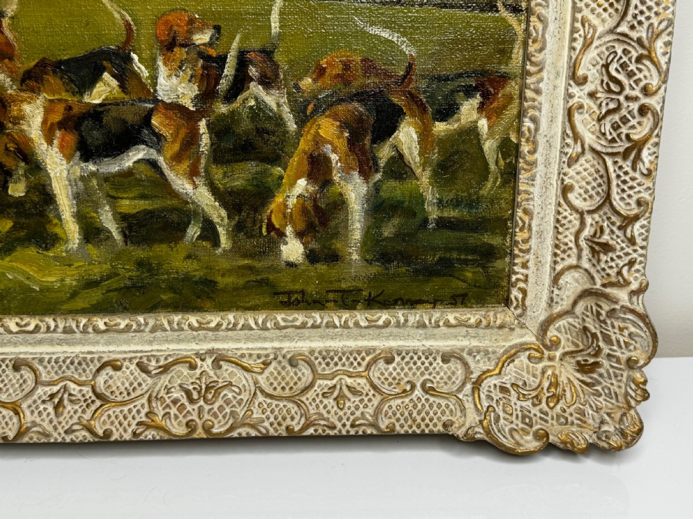 Oil Painting Red Coat Hounds Fernie Hunt By John Theodore Kenney View IX