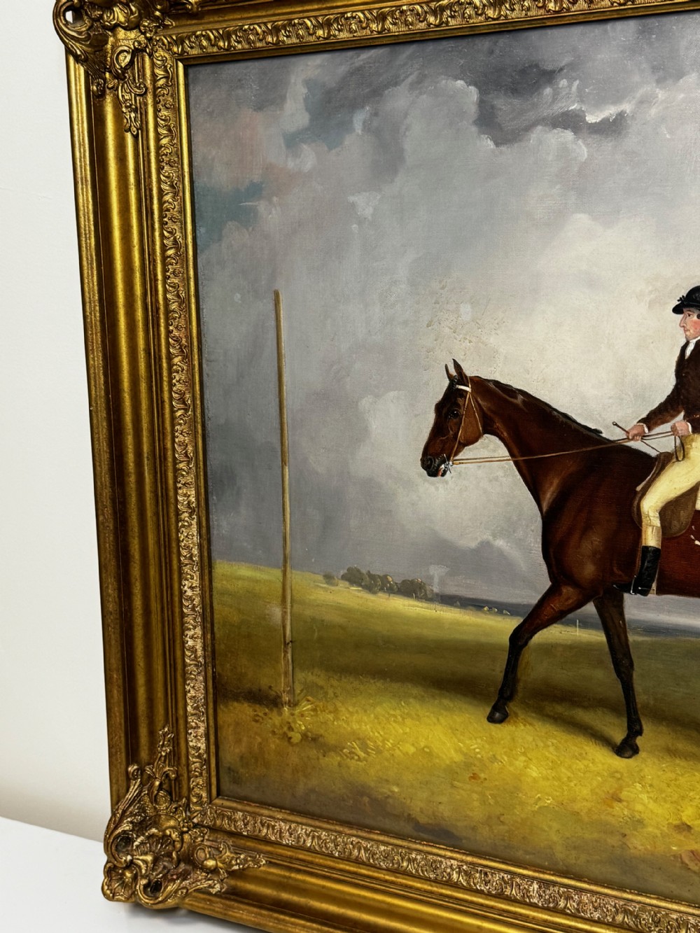 Oil Painting Race Horse Winner Bessy Bay Hunter Jockey Riding C1831 View VII