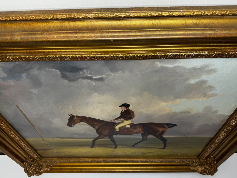 Oil Painting Race Horse Winner Bessy Bay Hunter Jockey Riding C1831 View XI