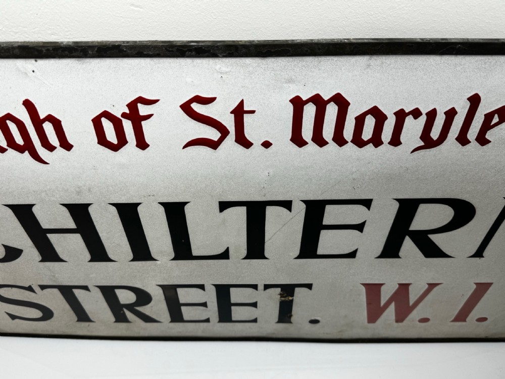 Enamel London Road Sign Borough of St Marylebone Chiltern Street W1 View VIII