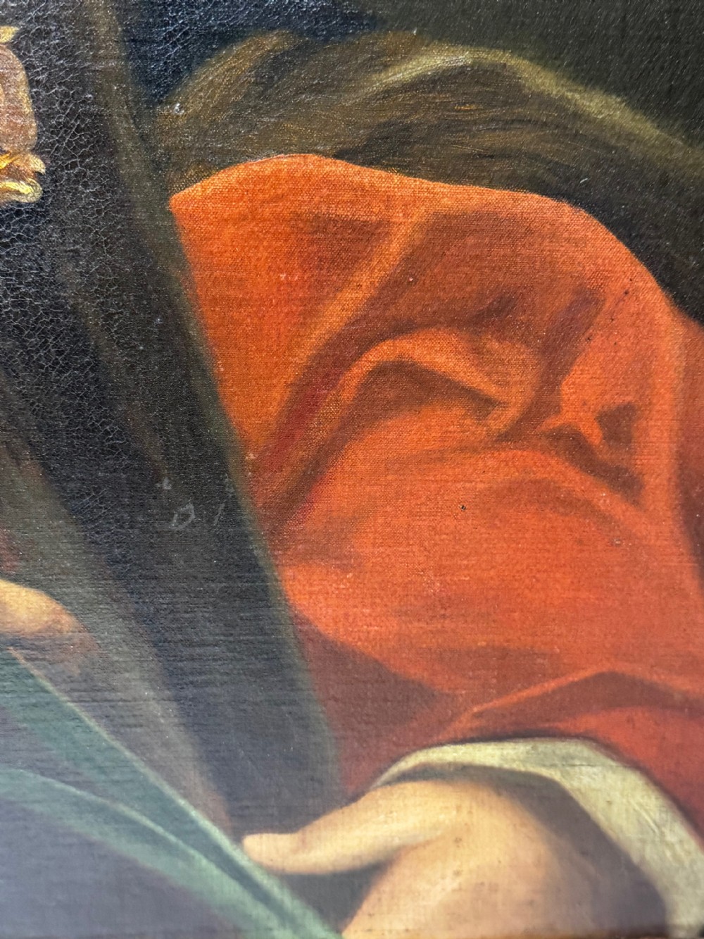 An oil portrait painting depicting Sir Thomas More framed in an ornate gold gilt wood frame. View XIII