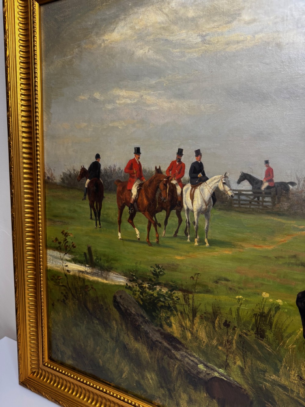 C.1880  Fox Hunt Royal Academy-Exhibited Equestrian Oil Painting  View IV