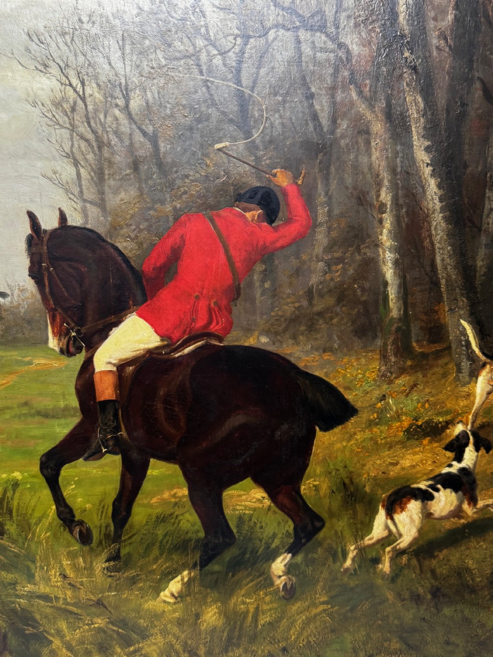 C.1880  Fox Hunt Royal Academy-Exhibited Equestrian Oil Painting  View V