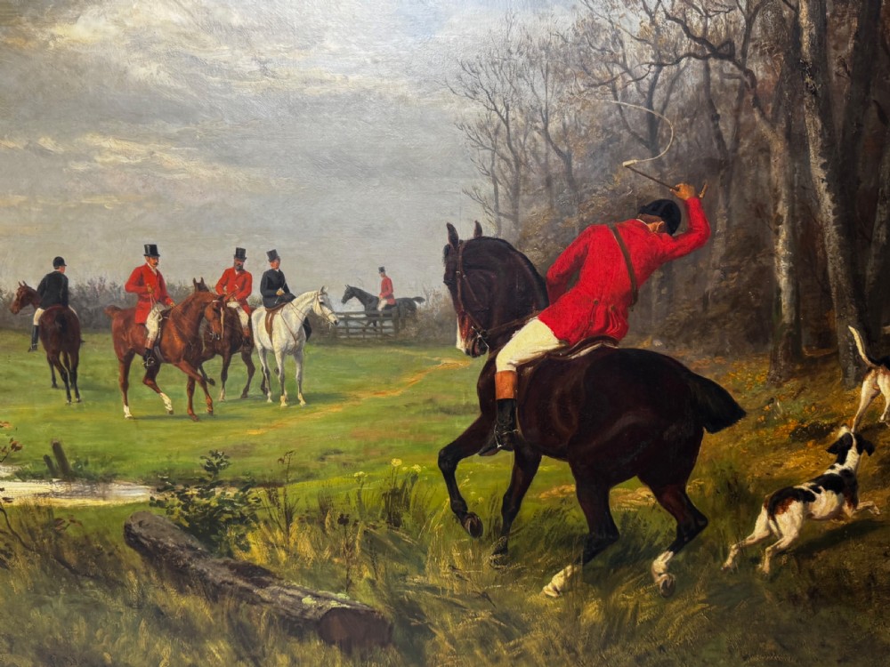C.1880  Fox Hunt Royal Academy-Exhibited Equestrian Oil Painting  View VII