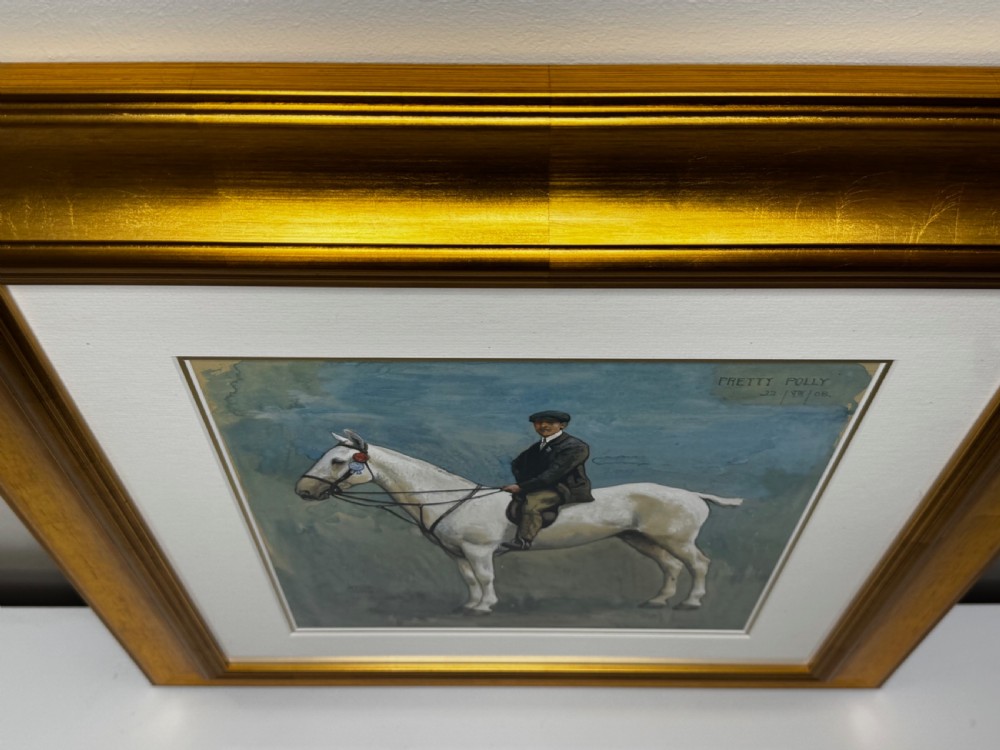 Painting Grey Horse Pretty Polly First Place Groom Up Hertfordshire Show  View VIII