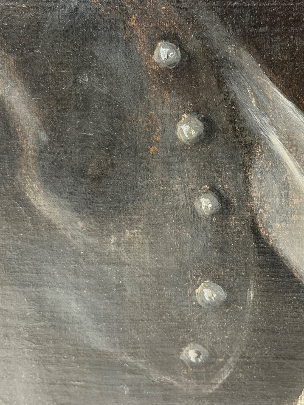 A 19th-century framed oil portrait depicting King Charles II wearing armour, a white lace cravat, and the Order of the Garter medallion against a dark background. View XIII