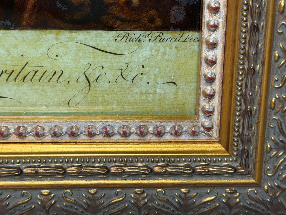 An 18th-century reverse glass mezzotint profile portrait of King George III housed within a decorative gilt frame. View VIII