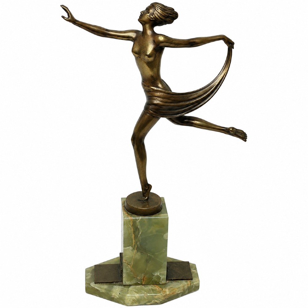 Josef Lorenzl Austrian Art Deco Gilt Bronze Ballerina