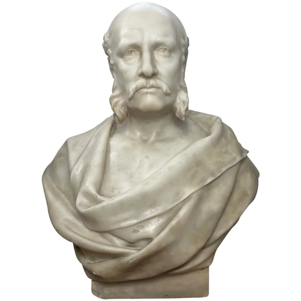 Monumental Civic Marble Bust Portrait of James Robert Creighton