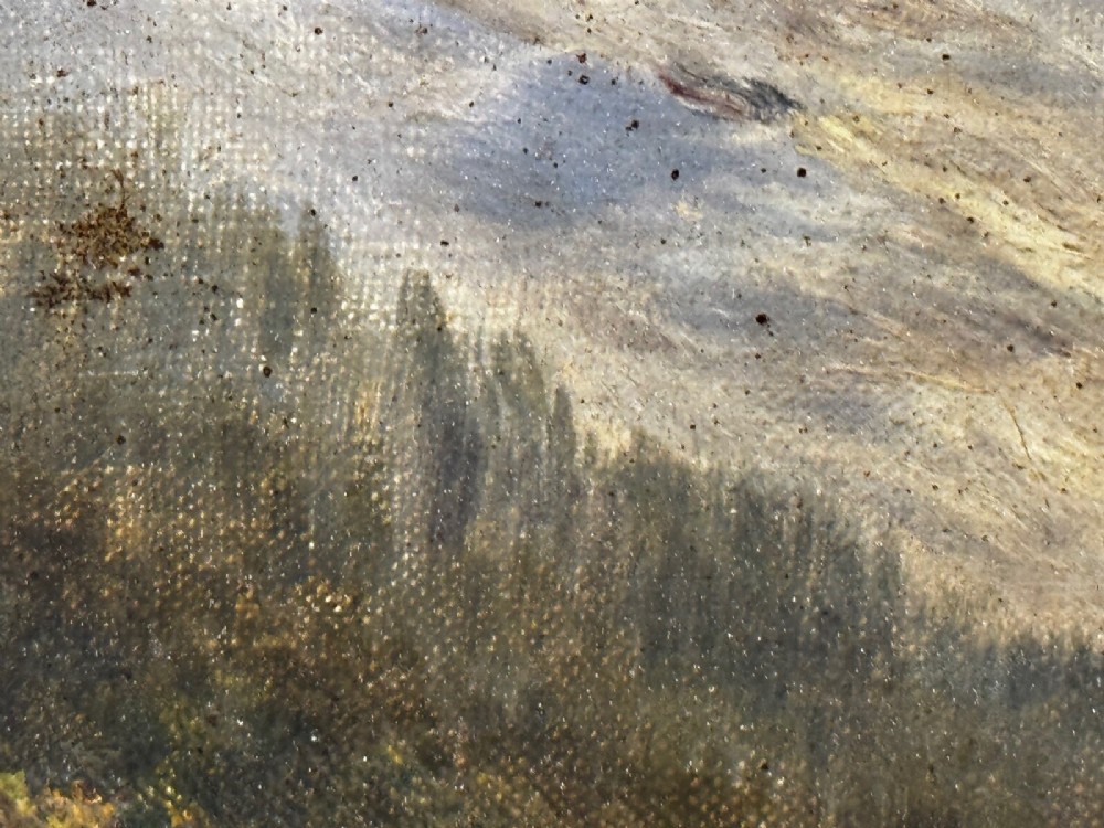 A Victorian landscape oil painting depicting a Cumbrian valley with mountains and cattle, set within an ornate gilded frame. View XIV