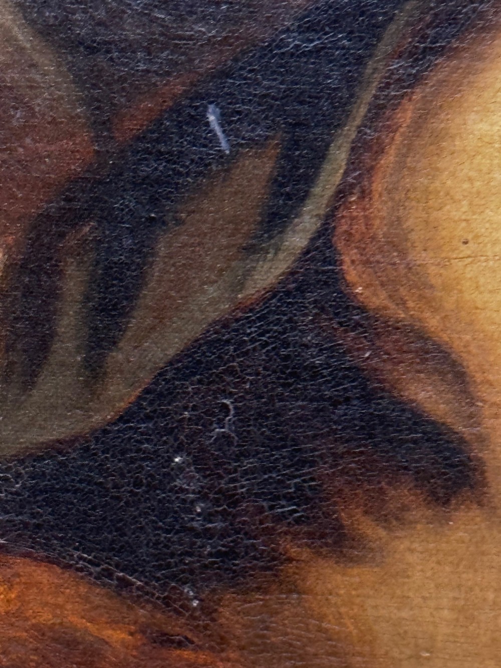 An oil painting on canvas depicting Sir Thomas More wearing a Tudor velvet cap and chain of office, enclosed within an ornate gilt wooden frame. View IX