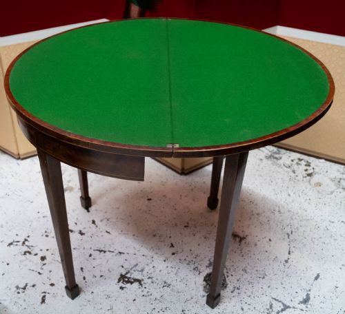 Georgian III Mahogany Card Table X Banded in Rosewood
