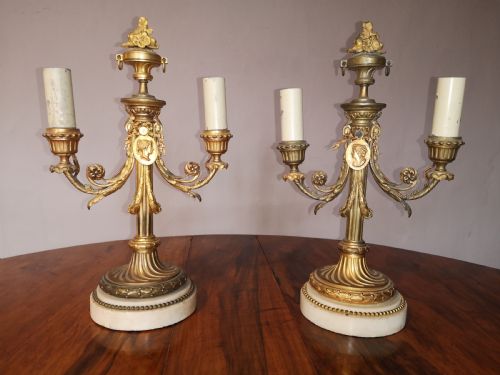 a pair of 19th century ormolu table lamps - CATEGORY: ANTIQUE LIGHTING - DATED 1880