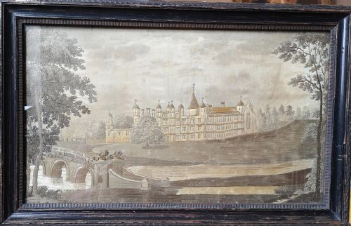 a late 18th century silkwork of burghley house - CATEGORY: ANTIQUE MISCELLANEOUS - DATED 1750