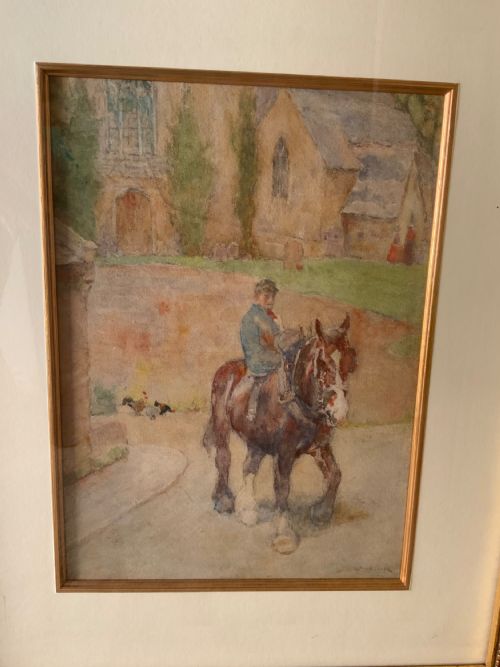 watercolour by david woodlock - CATEGORY: ANTIQUE ART - DATED 1890