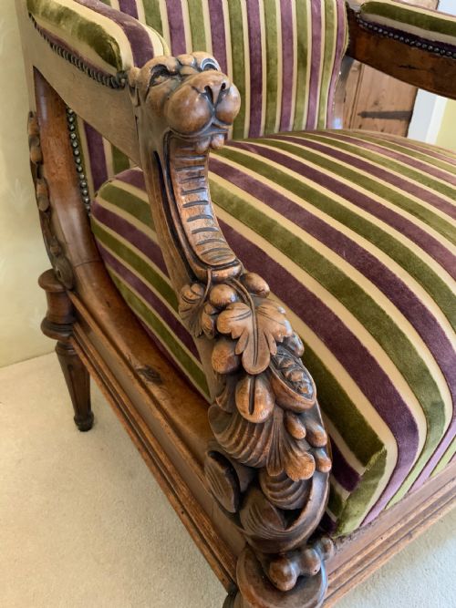 A MID 19TH CENTURY OPEN ARM CHAIR - ADDITIONAL PHOTO 3