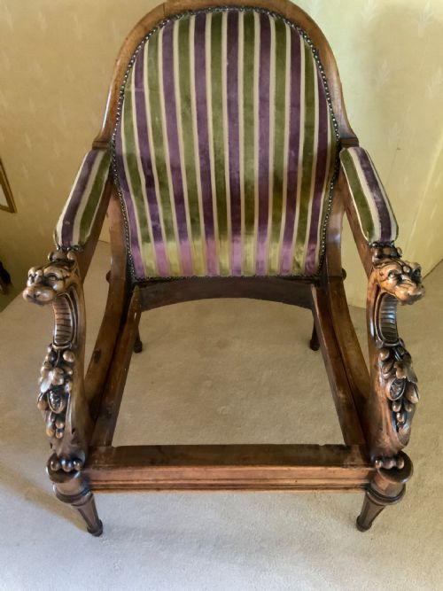 A MID 19TH CENTURY OPEN ARM CHAIR - ADDITIONAL PHOTO 4