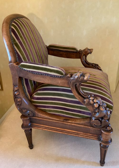 A MID 19TH CENTURY OPEN ARM CHAIR - ADDITIONAL PHOTO 1
