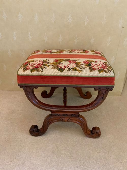 a regency period mahogany framed stool - CATEGORY: ANTIQUE STOOLS - DATED REGENCY