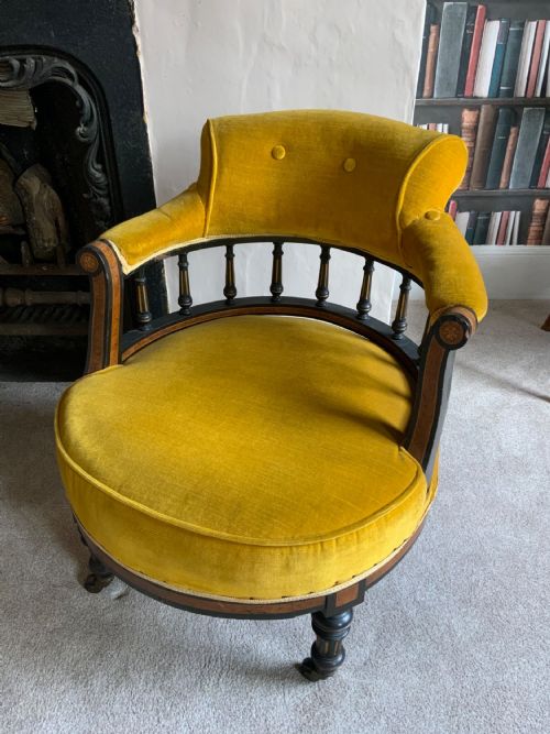 A PAIR OF LATE 19TH CENTURY TUB CHAIRS - ADDITIONAL PHOTO 1