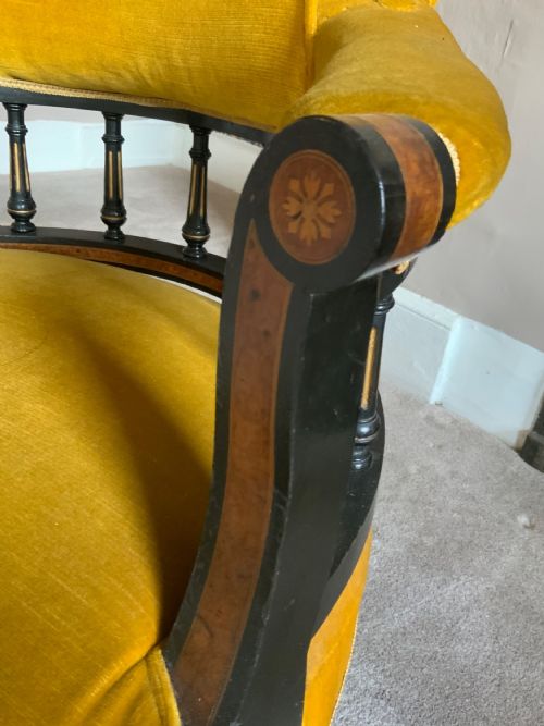 A PAIR OF LATE 19TH CENTURY TUB CHAIRS - ADDITIONAL PHOTO 4