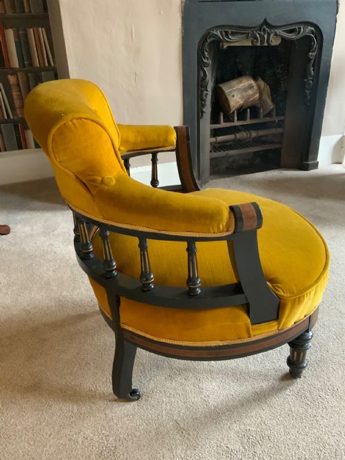 A PAIR OF LATE 19TH CENTURY TUB CHAIRS - ADDITIONAL PHOTO 5