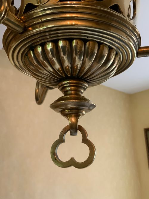 A GOTHIC STYLE BRASS CANDLE LANTERN - ADDITIONAL PHOTO 1
