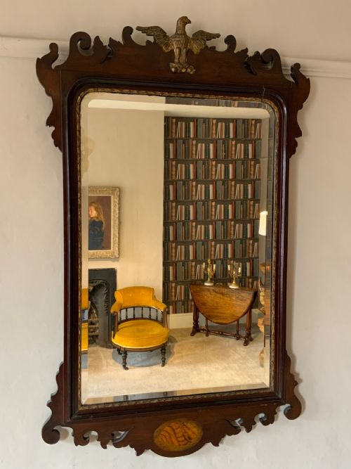 a large georgian mahogany and parcelgilt wall mirror - CATEGORY: ANTIQUE MIRRORS - DATED 19TH CENTURY
