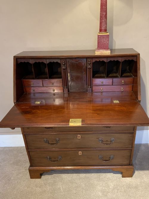 a georgian cuban mahogany bureau - CATEGORY: ANTIQUE BUREAU - DATED 18TH CENTURY
