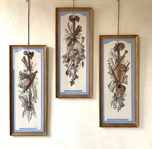 a triptych of allegorical paintings - CATEGORY: ANTIQUE ART - DATED 1960