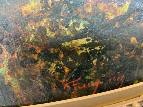 A LARGE PAIR OF CONTINENTAL OVAL OIL PAINTINGS - ADDITIONAL PHOTO 2