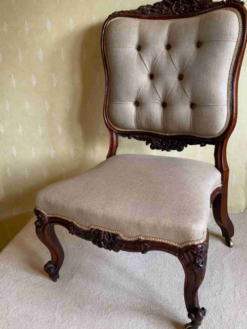 a large scale rosewood side chair - CATEGORY: ANTIQUE CHAIRS - DATED 19TH CENTURY