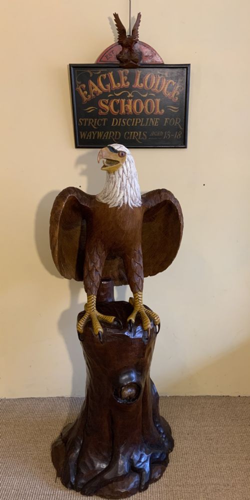 large carved pine sculpture - CATEGORY: ANTIQUE SCULPTURES - DATED 1950