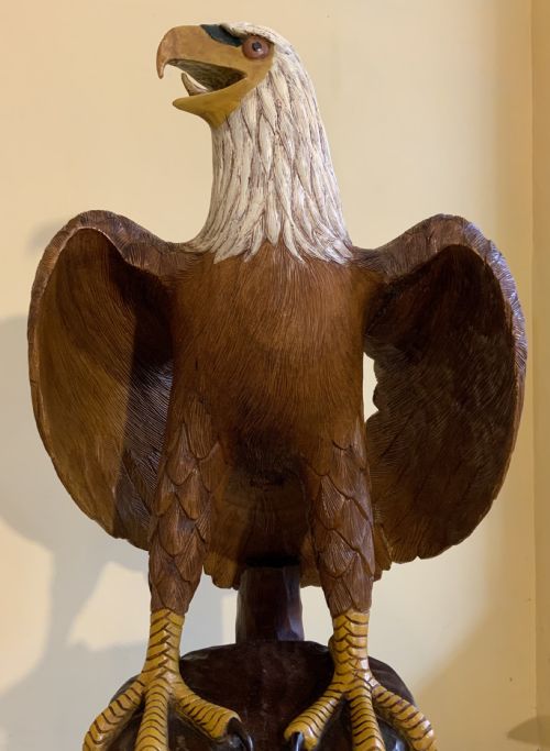 LARGE CARVED PINE SCULPTURE - ADDITIONAL PHOTO 1