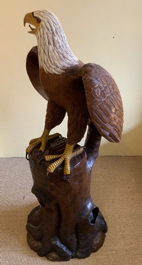 LARGE CARVED PINE SCULPTURE - ADDITIONAL PHOTO 7
