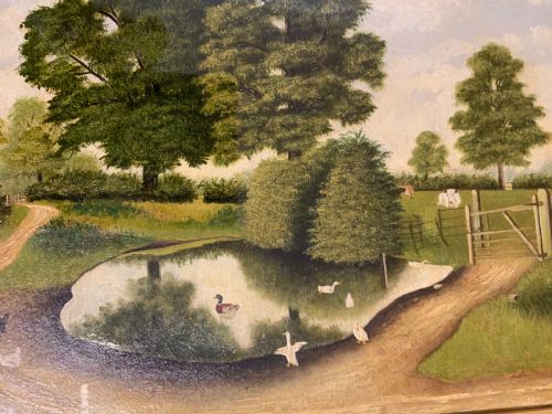 PAIR OF NAIVE OIL PAINTINGS - ADDITIONAL PHOTO 4