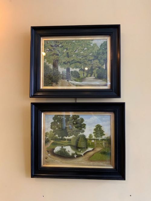 pair of naive oil paintings - CATEGORY: ANTIQUE ART - DATED 1900