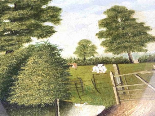 PAIR OF NAIVE OIL PAINTINGS - ADDITIONAL PHOTO 6