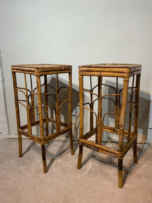 pair of 19th century bamboo stands - CATEGORY: ANTIQUE FURNITURE - DATED 19TH CENTURY