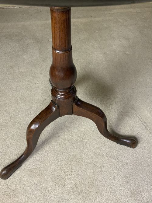GEORGIAN OAK TRAY TOP TRIPOD TABLE - ADDITIONAL PHOTO 5