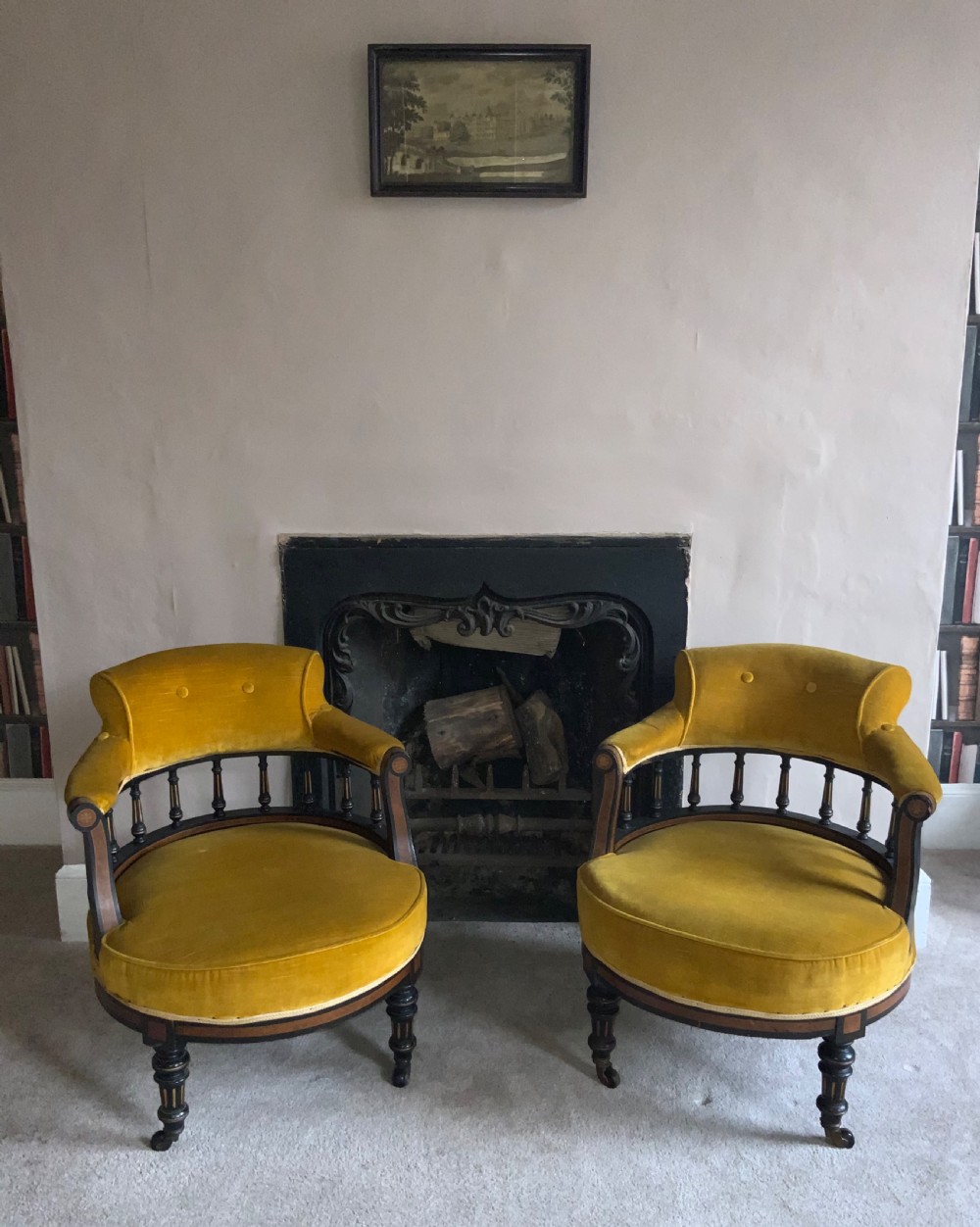 A pair of late 19th century tub chairs