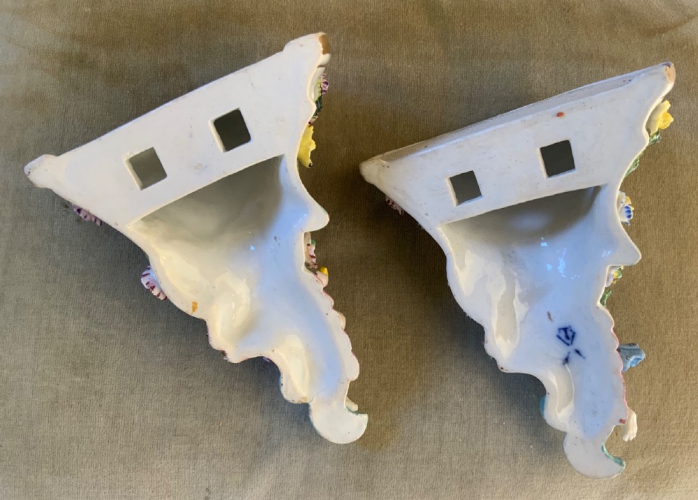 A pair of late 19 th century porcelain wall brackets View III