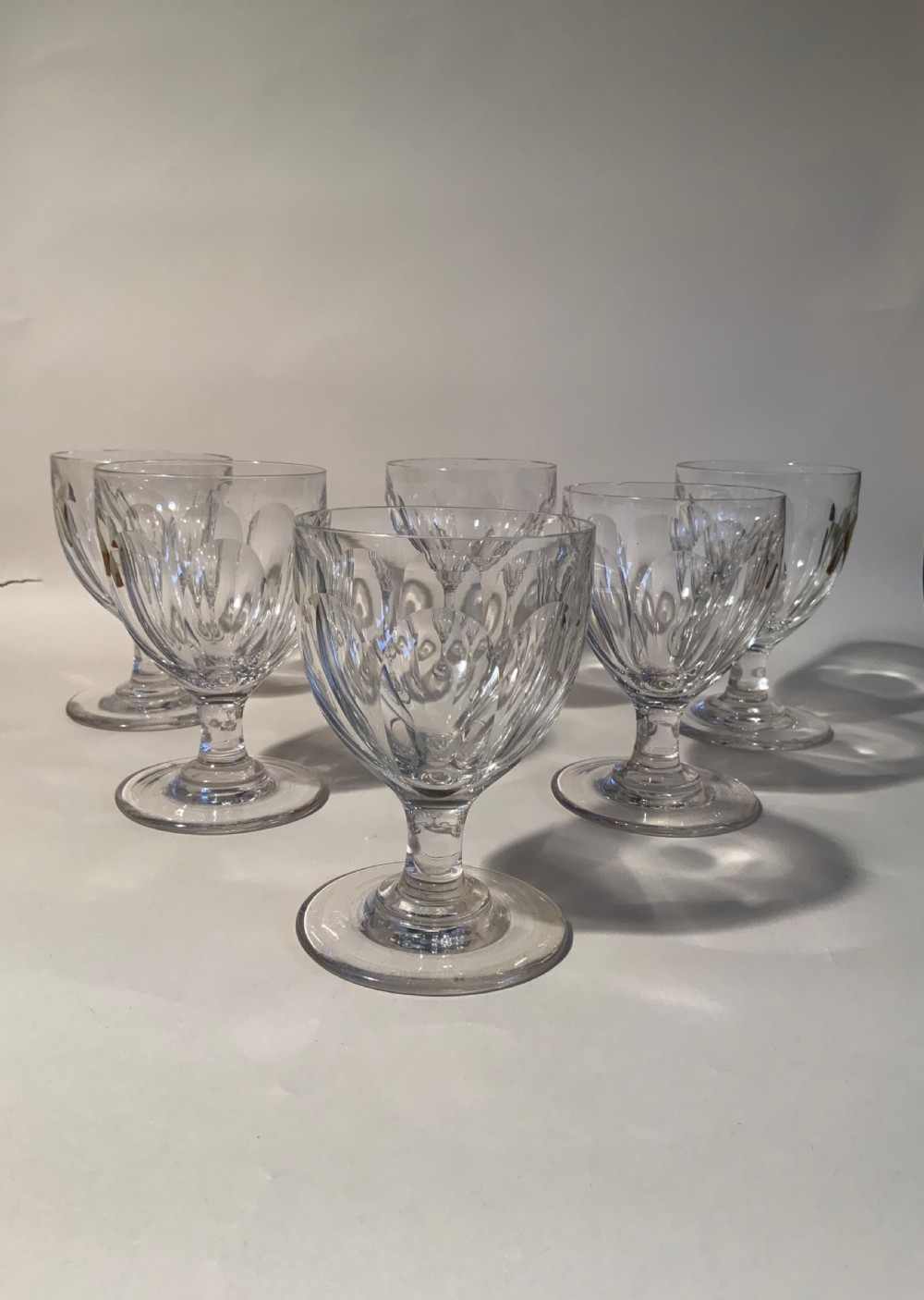 Six large Georgian glass rummers View II