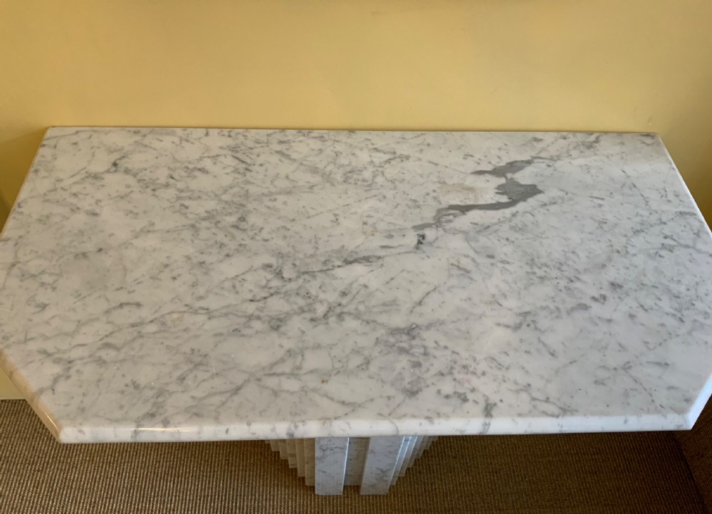 An Art Deco period Carrara marble console table View V
