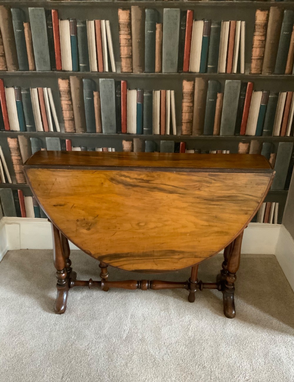 A19th century walnut Sutherland table. View IV