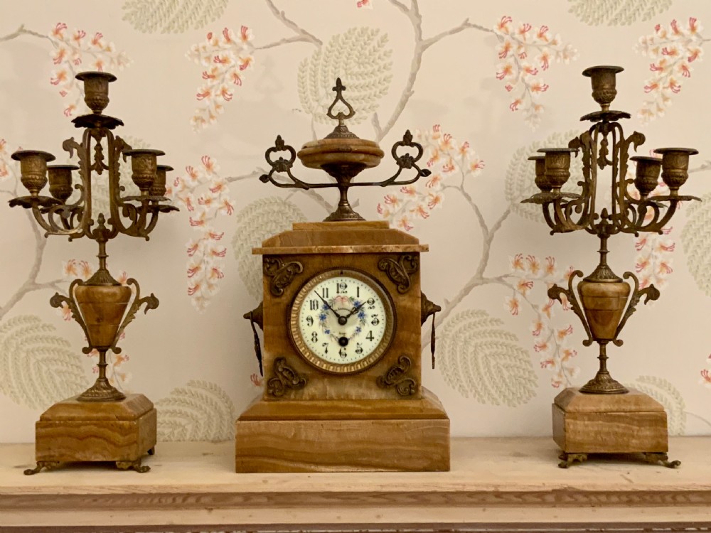 19th century French clock garniture