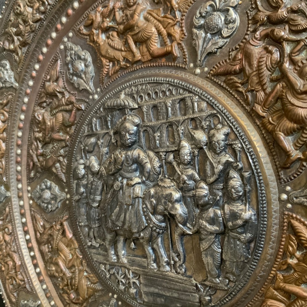 Silver and copper repousse charger View III