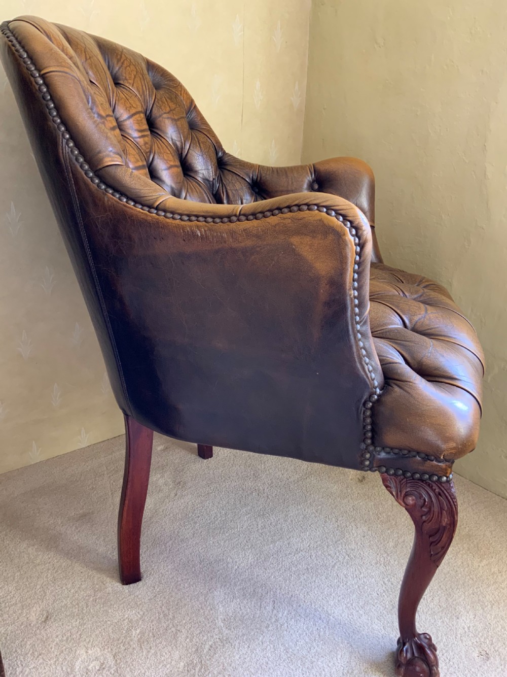 A leather upholstered arm chair View III