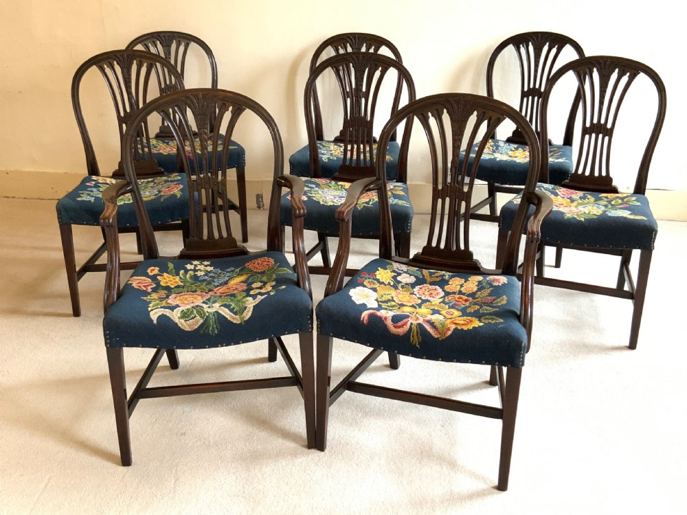 Set of 8 19th century mahogany dining chairs